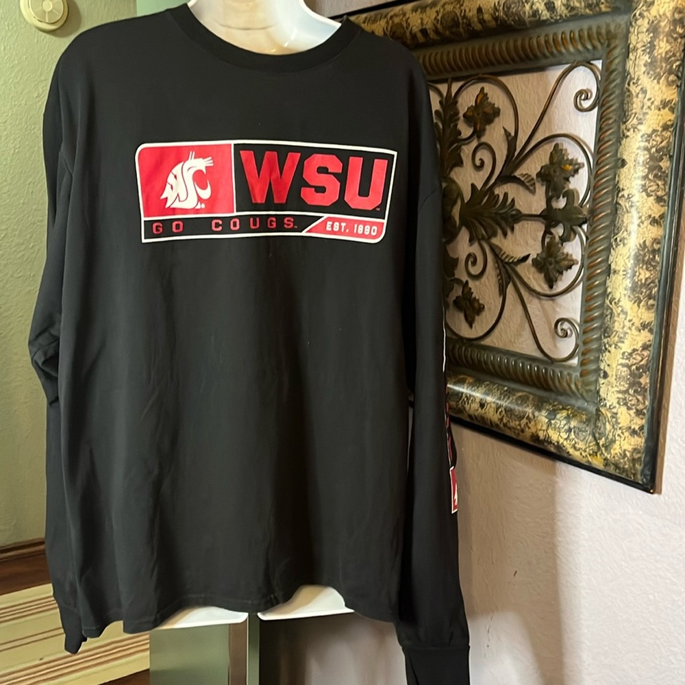 Men’s Russell Tee - WSU black long sleeve logo tee - Men’s XL